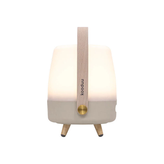 Kooduu Lite-up PLAY Mini – Lampada Altoparlante Portatile Bluetooth 5.3, 8 W, TWS, LED 2700K, batteria 2200 mAh, autonomia 11h, USB-C, colore Sabbia