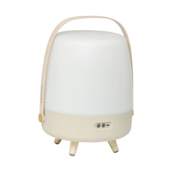 Kooduu Lite-up Play 2.0, lampada altoparlante bluetooth, suono JBL 10W, luce LED 2W, batteria 11h, TWS, USB-C, sabbia Bianco legno