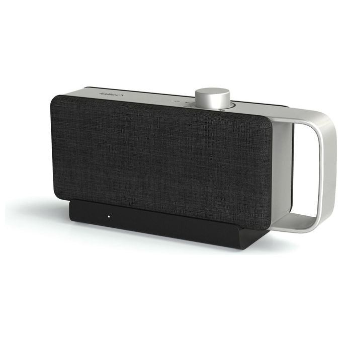 Faller Oskar amplificatore vocale per tv, wireless, ingresso ottico e aux, uscita cuffie, batteria 16h, grigio alluminio