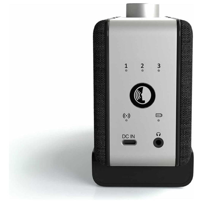 Faller Oskar amplificatore vocale per tv, wireless, ingresso ottico e aux, uscita cuffie, batteria 16h, grigio alluminio