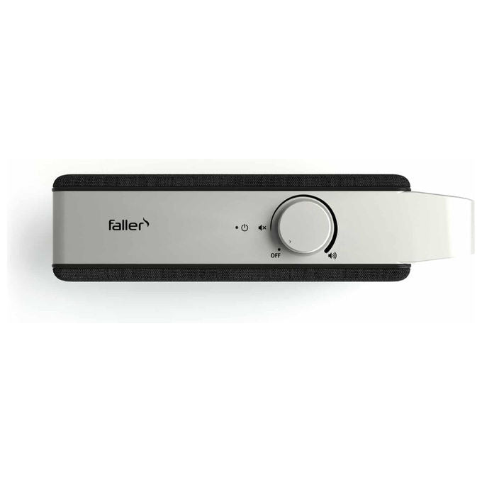 Faller Oskar amplificatore vocale per tv, wireless, ingresso ottico e aux, uscita cuffie, batteria 16h, grigio alluminio