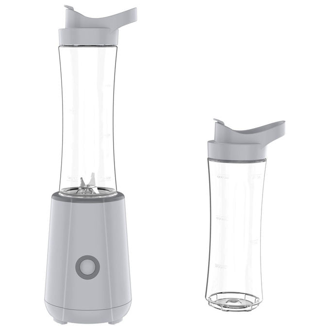 Tognana frullatore elettrico Iridea 450W, 4 lame in acciaio inox, 2 bicchieri portatili 600ml, coperchio antigoccia, grigio perla