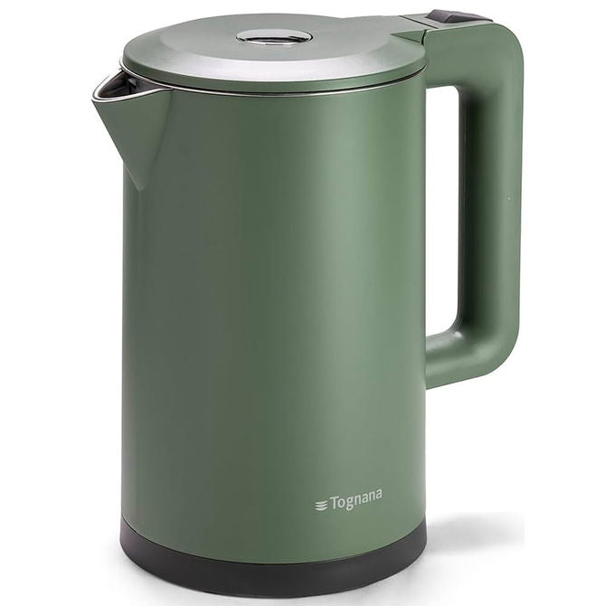 Tognana bollitore elettrico senza fili Iridea, 1,7 litri, 2150 W, base girevole 360°, pareti fredde, grigio perla