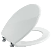 Gedy copriwater universale Acquamarina, sedile wc in MDF, cerniere cromall, finitura bianca, 35,5x43 cm