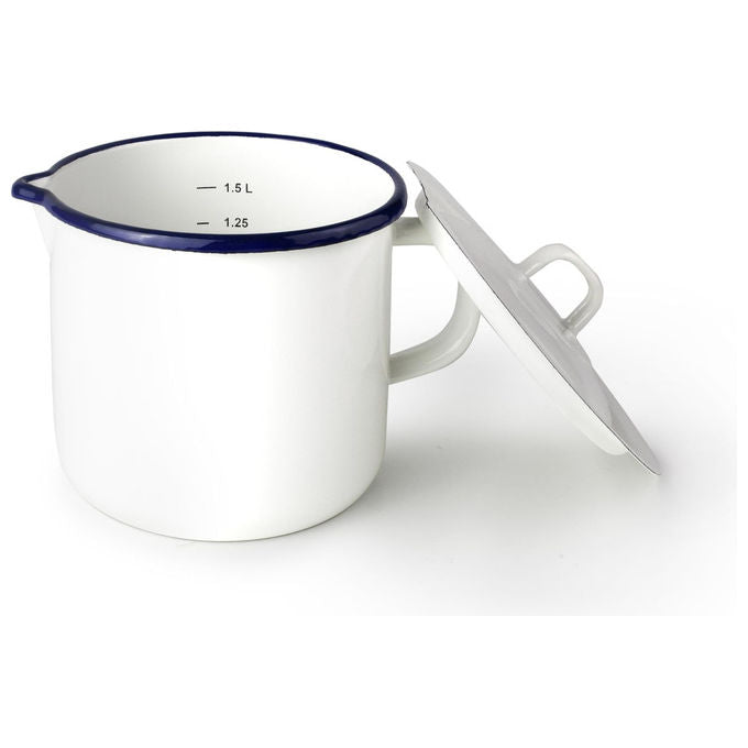 Viva' Line bollitore per latte in alluminio, 12 cm, manico singolo, rivestimento smaltato, antiaderente