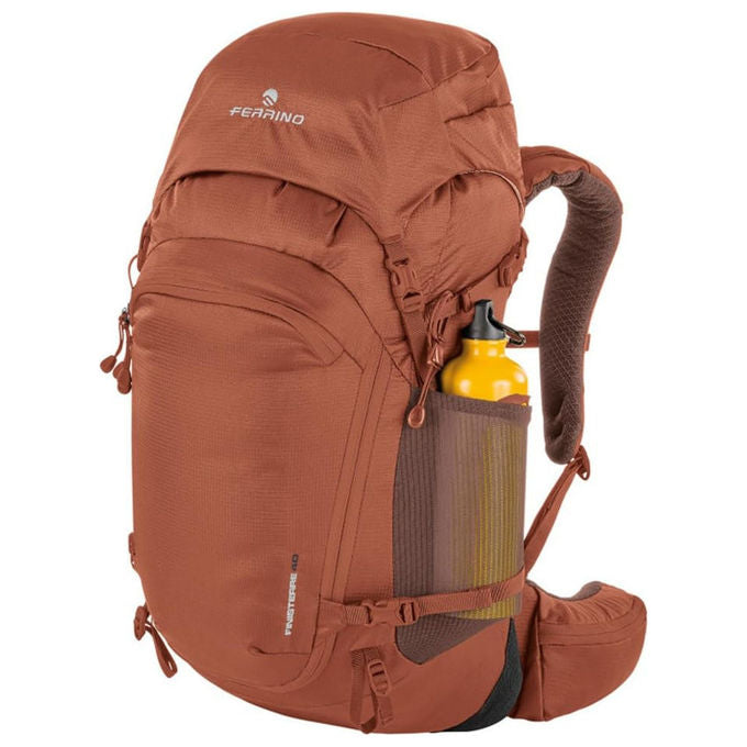 Ferrino zaino trekking Finisterre 30, 30 litri, schienale Dry Net System, apertura frontale, coprizaino incluso, rosso