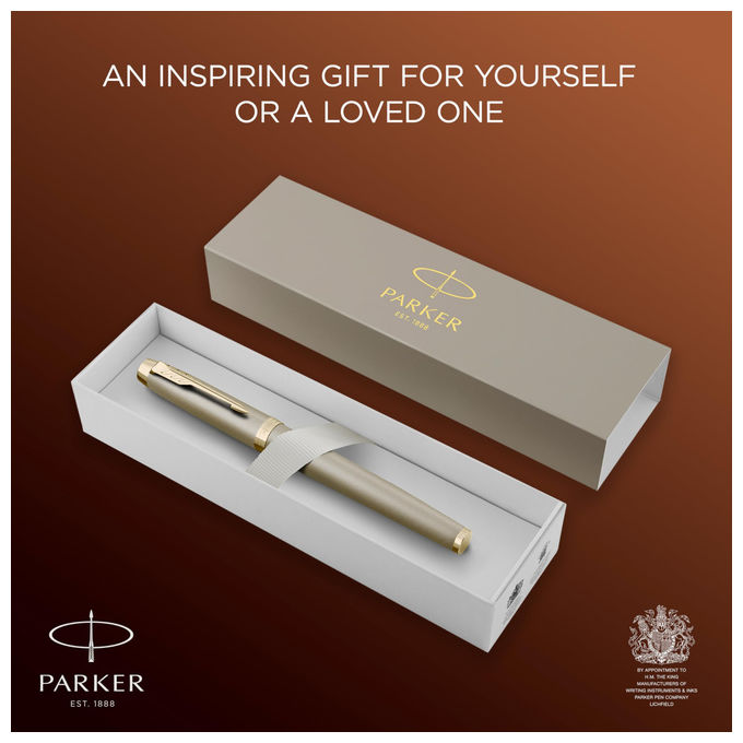 Parker penna stilografica IM, Finishing Touch, finitura arenaria, pennino fine, inchiostro blu, confezione regalo