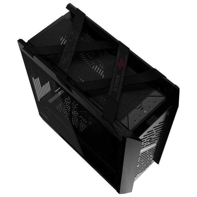 ASUS ROG Strix Helios II GX601S, case midi tower gaming, vetro temperato, alluminio CNC, E-ATX ATX mATX mini-ITX, 4x ventole 140 mm, ARGB, nero