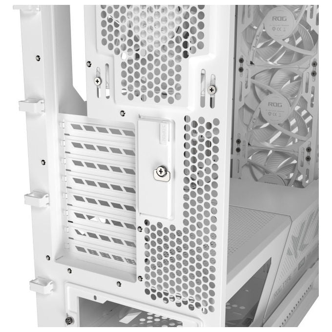 ASUS ROG Strix Helios II case midi tower, bianco, vetro temperato, ATX E-ATX mATX mini-ITX, alluminio CNC, 4x ventole 140 mm, ARGB Aura Sync