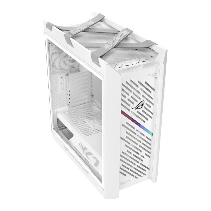 ASUS ROG Strix Helios II case midi tower, bianco, vetro temperato, ATX E-ATX mATX mini-ITX, alluminio CNC, 4x ventole 140 mm, ARGB Aura Sync