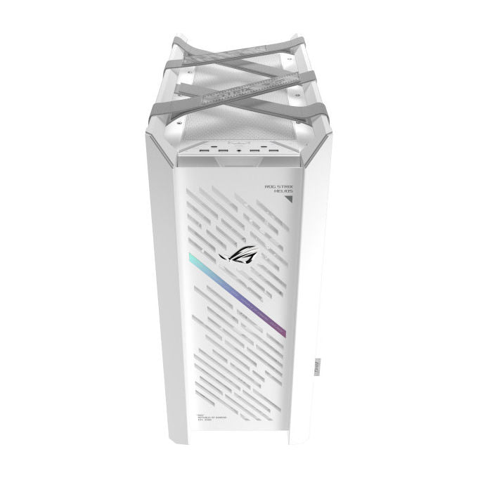 ASUS ROG Strix Helios II case midi tower, bianco, vetro temperato, ATX E-ATX mATX mini-ITX, alluminio CNC, 4x ventole 140 mm, ARGB Aura Sync