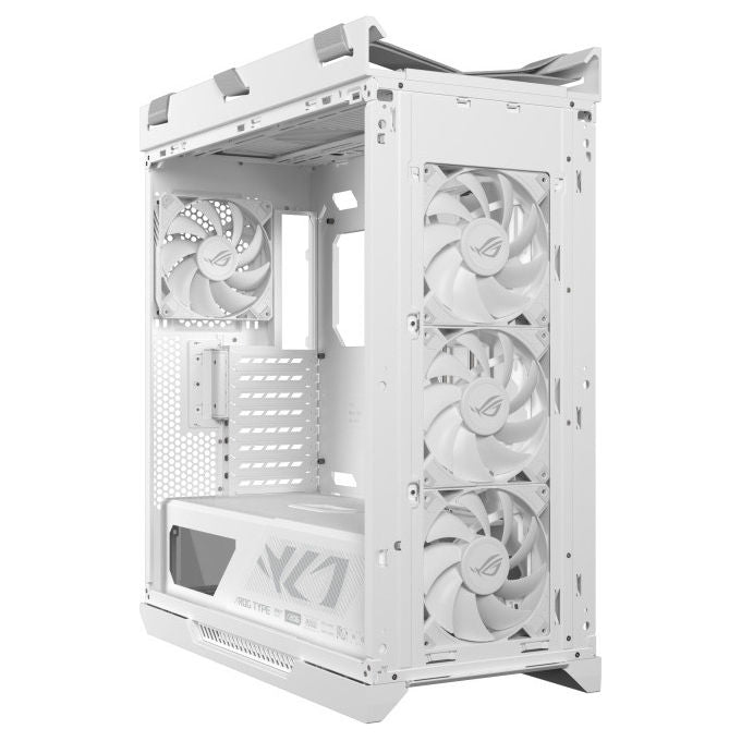 ASUS ROG Strix Helios II case midi tower, bianco, vetro temperato, ATX E-ATX mATX mini-ITX, alluminio CNC, 4x ventole 140 mm, ARGB Aura Sync