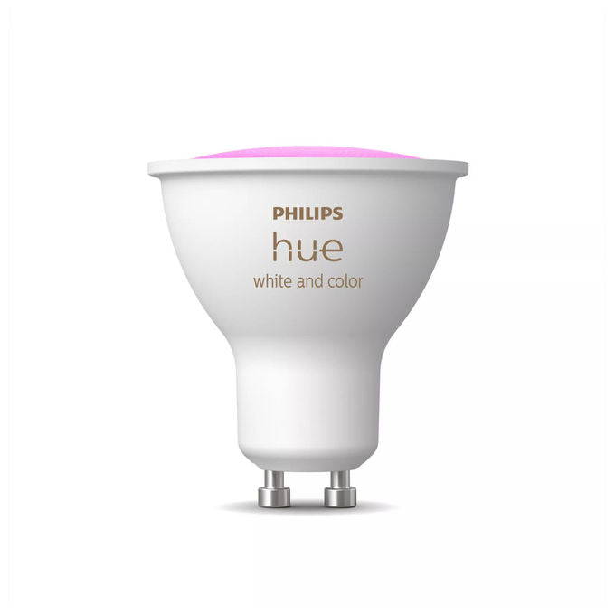 Philips Hue faretto connesso GU10, white and color ambiance, LED 4,2 W, 400 lm, Bluetooth e Zigbee, compatibile Alexa e Google Assistant