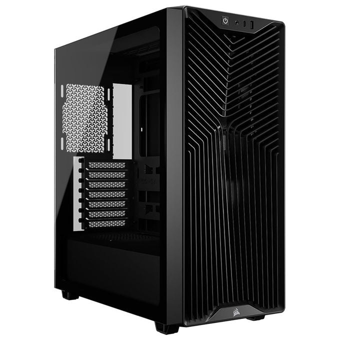 Corsair 3200D RS, case PC mid tower, 3 ventole RS120 incluse, radiatore 360 mm, scheda madre connessione inversa, vetro temperato, nero