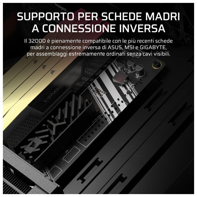 Corsair case PC mid tower 3200D RS, 3 ventole RS120 incluse, supporto radiatore 360mm, connessione inversa, vetro temperato, fumo