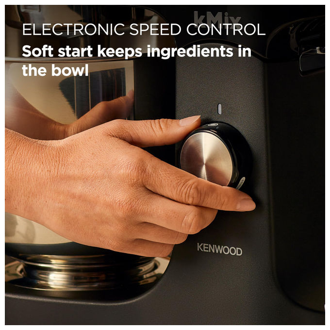 Kenwood impastatrice planetaria kMix KMX751ABK, 1000 W, ciotola 5 litri inox, 6 velocita', movimento planetario, nera