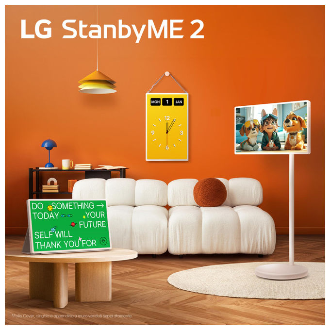 LG StanbyME 2 27LX6TDGA, monitor portatile touchscreen 27 pollici QHD, batteria 4 ore, webOS, Dolby Vision, Dolby Atmos, Wi-Fi, HDMI, USB-C