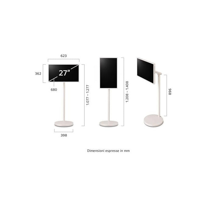 LG StanbyME 2 27LX6TDGA, monitor portatile touchscreen 27 pollici QHD, batteria 4 ore, webOS, Dolby Vision, Dolby Atmos, Wi-Fi, HDMI, USB-C