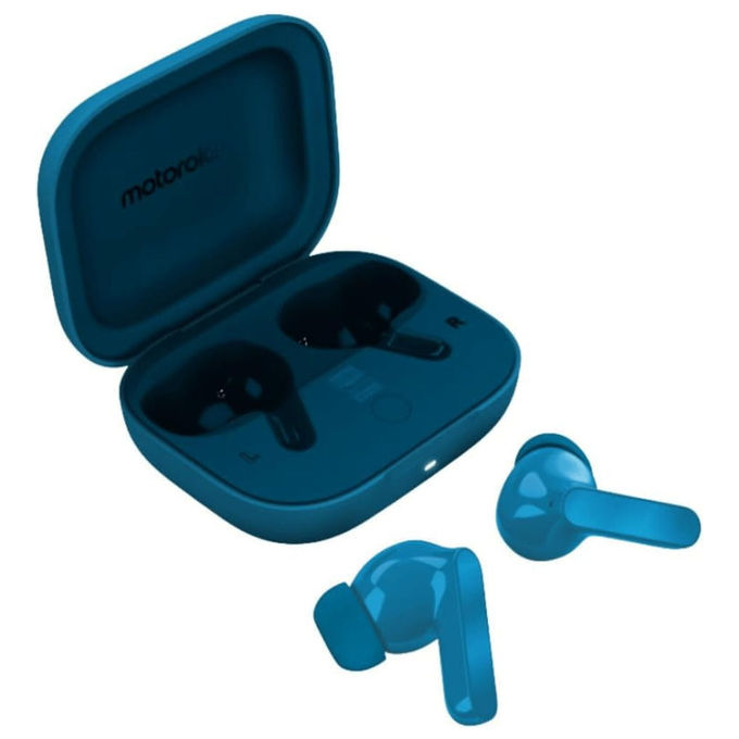 Motorola Moto Buds Bass, auricolari true wireless in-ear, ANC fino a 50dB, driver 12,4 mm, Hi-Res Audio, Bluetooth 5.3, 43h, blu
