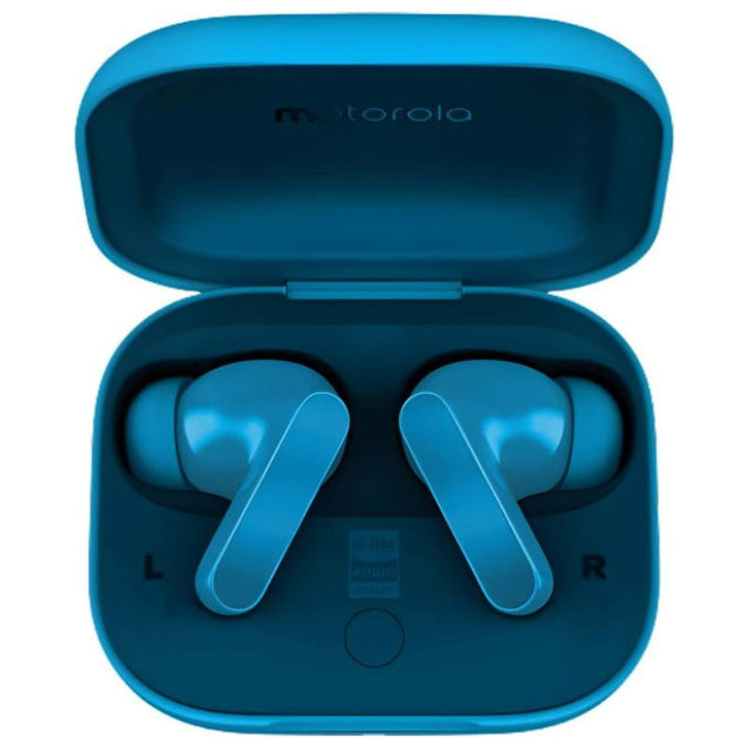 Motorola Moto Buds Bass, auricolari true wireless in-ear, ANC fino a 50dB, driver 12,4 mm, Hi-Res Audio, Bluetooth 5.3, 43h, blu