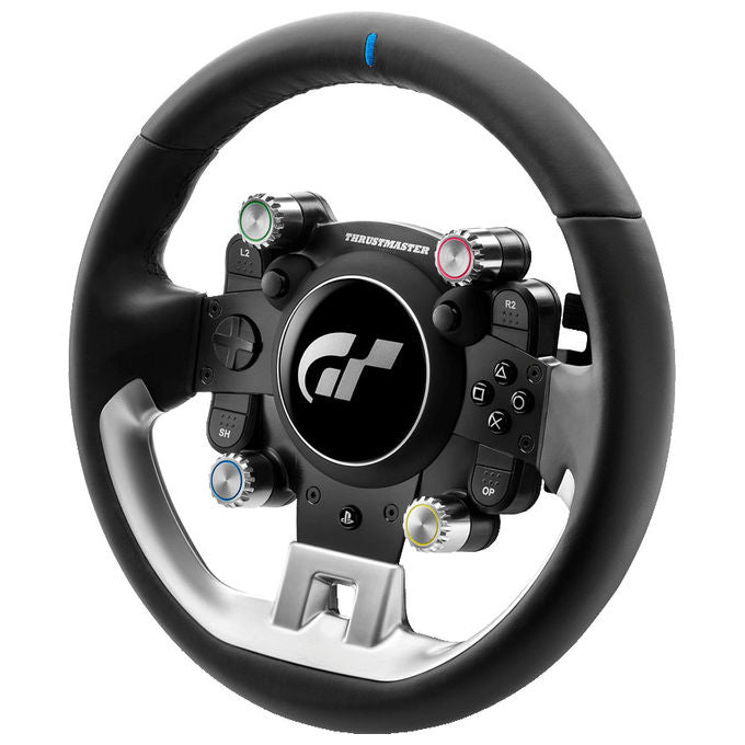 Thrustmaster GT Wheel Add-On, volante da corsa in vera pelle 28 cm, licenza Gran Turismo, compatibile PS5, PS4, PC, nero