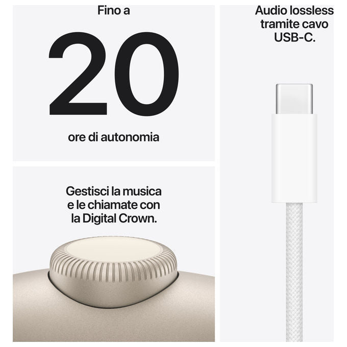 Apple MHWL4ZM-A AirPods Max 2 – Cuffie Over-Ear Wireless, Chip H2, ANC, Audio Spaziale, Bluetooth 5.3, 20h autonomia, colore Galassia