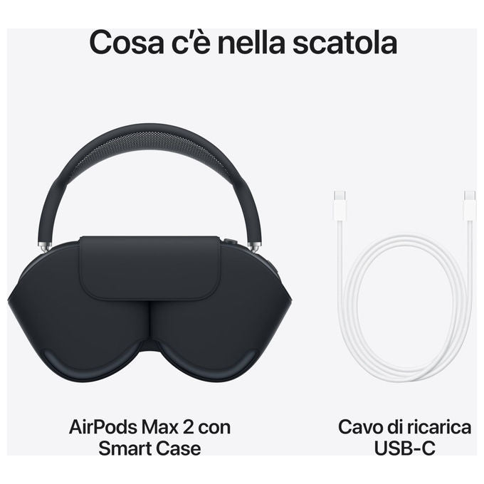 Apple AirPods Max 2, cuffie over-ear wireless, cancellazione attiva del rumore, audio spaziale, chip H2, 20h, viola