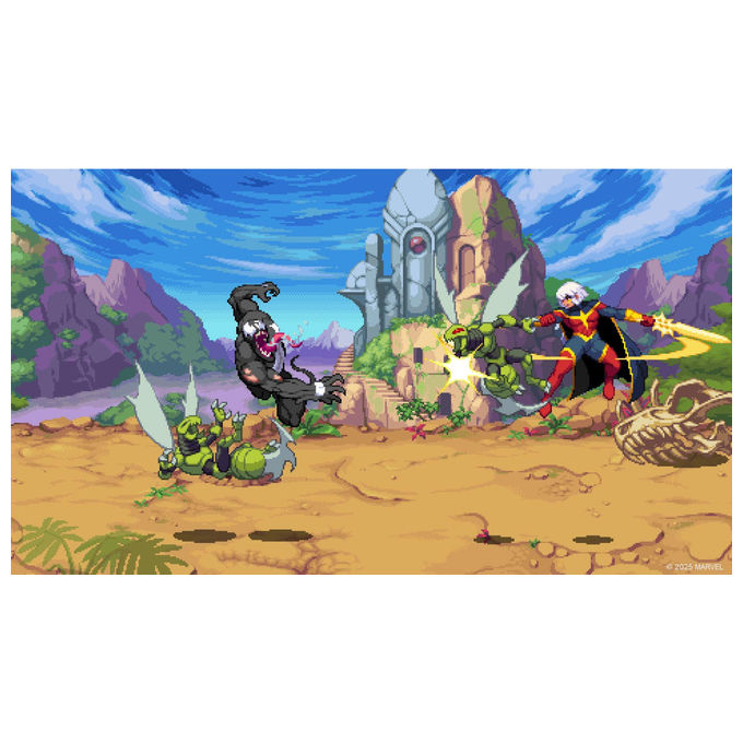 Marvel Cosmic Invasion, gioco PS5, picchiaduro arcade beat em up, pixel art, 15 eroi Marvel, multigiocatore locale e online, testi in italiano