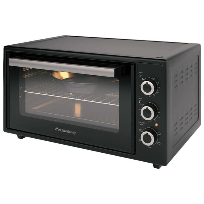 Melchioni forno elettrico ventilato Ardente 45, 45 litri, 300°C, 1634W, timer 90 minuti, nero