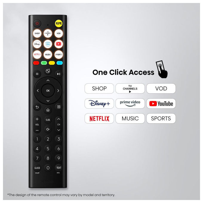 Hisense smart tv 32A59S, 32 pollici, QLED Full HD, VIDAA, Wi-Fi, HDR10, Dolby Atmos, nero