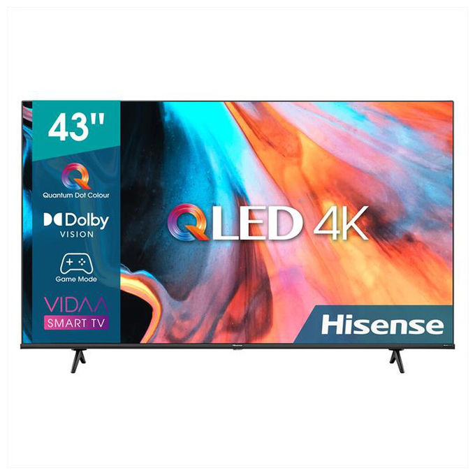 Hisense smart tv 43E79S, 43 pollici, QLED 4K Ultra HD, HDR10+, Dolby Vision IQ, Wi-Fi, Google Assistant, Alexa, nero