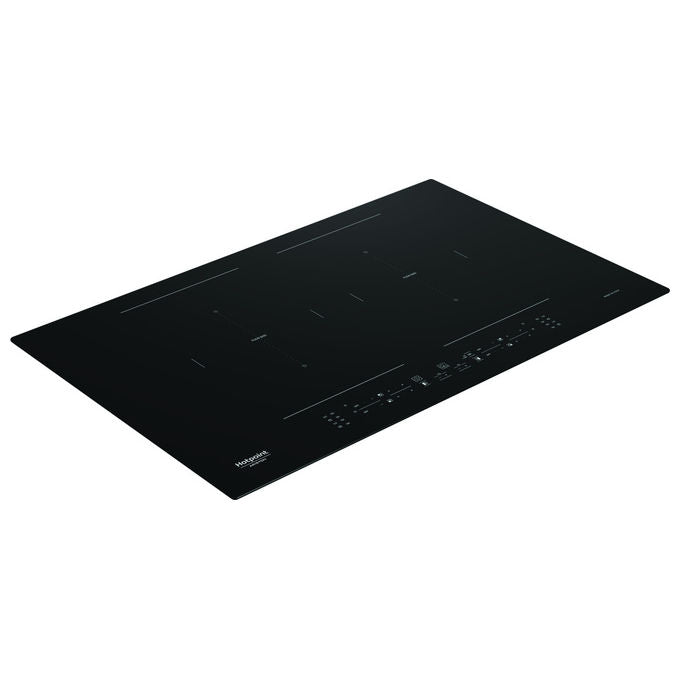 Hotpoint piano cottura a induzione HB 5177C NE, 77 cm, 4 zone, funzione bridge, touch, nero, da incasso