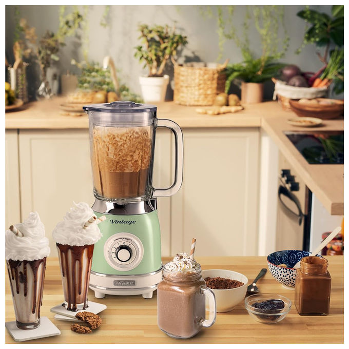 Ariete 583 Vintage Frullatore da tavolo 1,5 L 1000 W 4 Lame Acciaio Inox 4 Velocita' Pulse Tritaghiaccio colore Verde