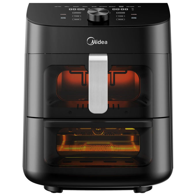 Midea friggitrice ad aria MAD1100DADK, 11 litri doppia zona, 1700w, tecnologia HeatXpress, 10 programmi, connessione IoT, nero