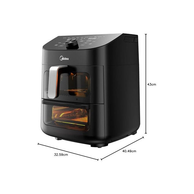 Midea friggitrice ad aria MAD1100DADK, 11 litri doppia zona, 1700w, tecnologia HeatXpress, 10 programmi, connessione IoT, nero