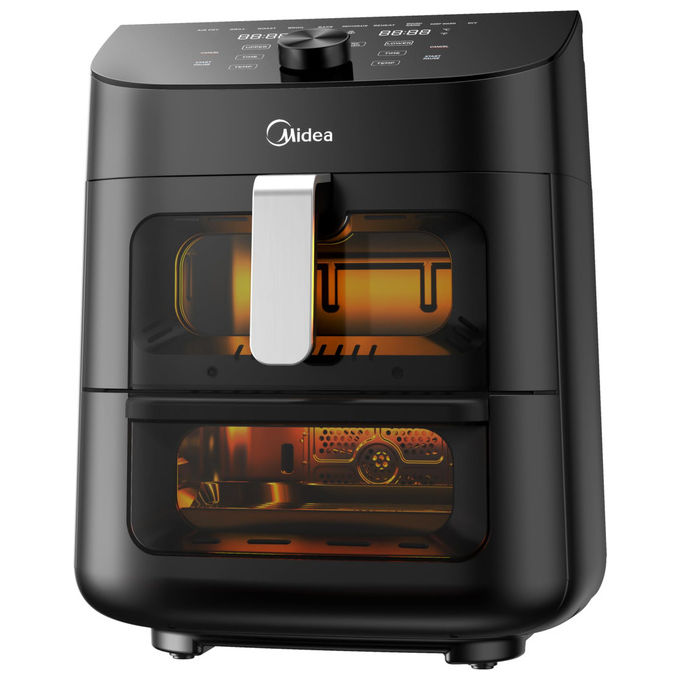 Midea friggitrice ad aria MAD1100DADK, 11 litri doppia zona, 1700w, tecnologia HeatXpress, 10 programmi, connessione IoT, nero