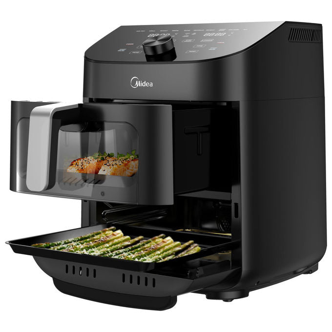 Midea friggitrice ad aria MAD1100DADK, 11 litri doppia zona, 1700w, tecnologia HeatXpress, 10 programmi, connessione IoT, nero