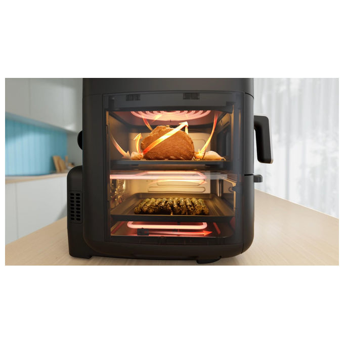 Midea friggitrice ad aria MAD1100DADK, 11 litri doppia zona, 1700w, tecnologia HeatXpress, 10 programmi, connessione IoT, nero