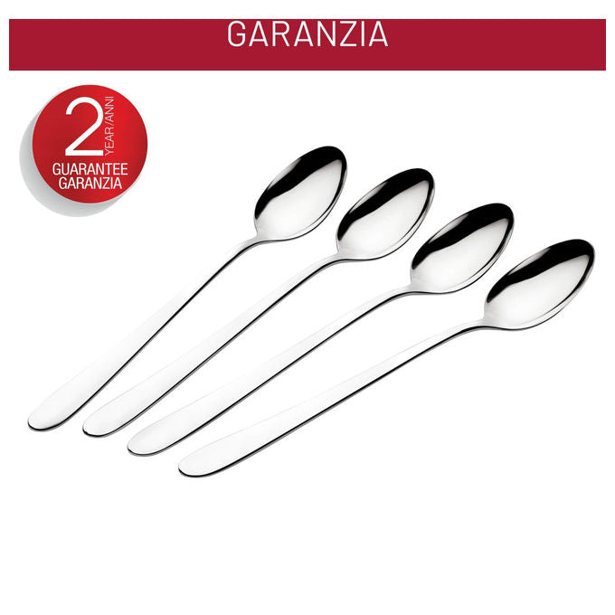 Lagostina Lavinia set 4 cucchiaini da caffe', acciaio inox 18-10, finitura lucida a specchio, lavabili in lavastoviglie