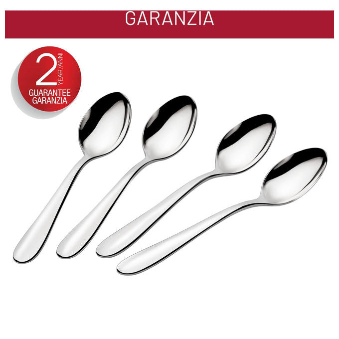 Lagostina Lavinia set 4 cucchiaini da caffe' espresso, acciaio inox 18-10, lavabile in lavastoviglie