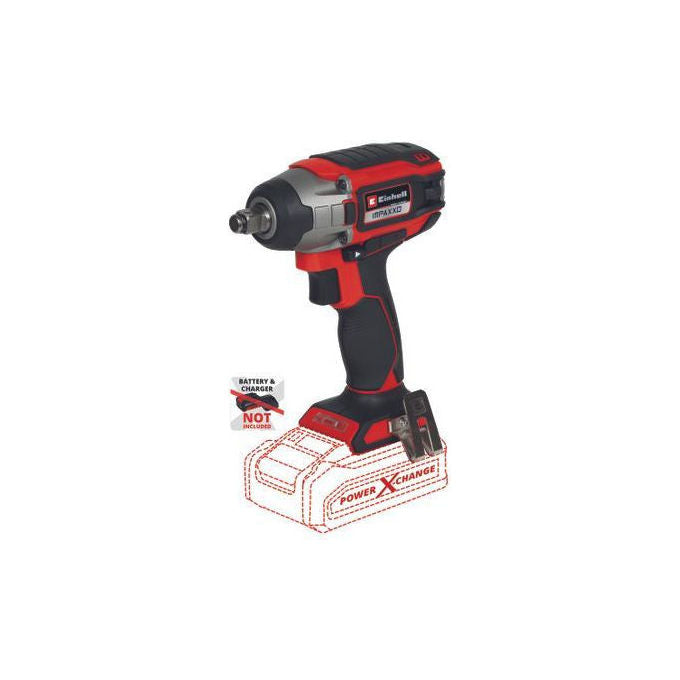 Einhell avvitatore a impulsi a batteria IMPAXXO 18-230, brushless, 230 Nm, 18 V, attacco 1-2'', luce LED, nero rosso