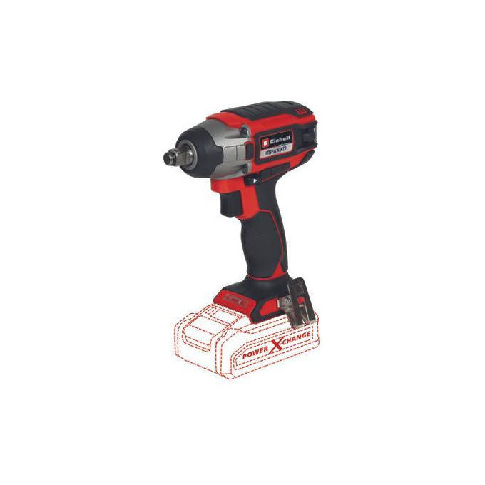 Einhell avvitatore a impulsi a batteria IMPAXXO 18-230, brushless, 230 Nm, 18 V, attacco 1-2'', luce LED, nero rosso