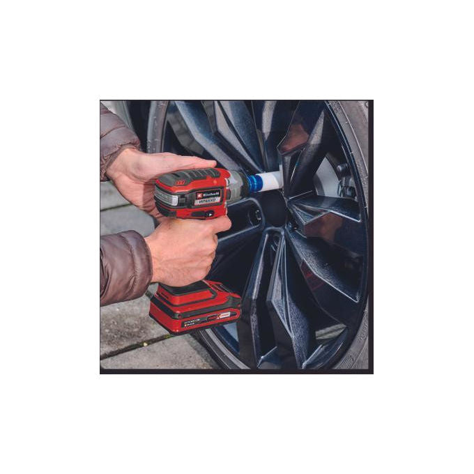 Einhell avvitatore a impulsi a batteria IMPAXXO 18-230, brushless, 230 Nm, 18 V, attacco 1-2'', luce LED, nero rosso