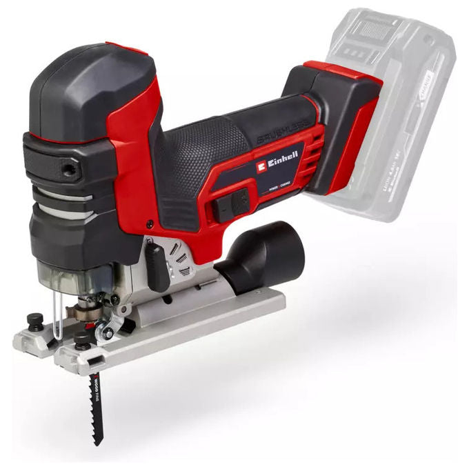 Einhell seghetto alternativo a batteria TP-JST 18-135 Li BL Solo, motore brushless, 18V, 3500 spm, taglio legno 135mm, senza batteria
