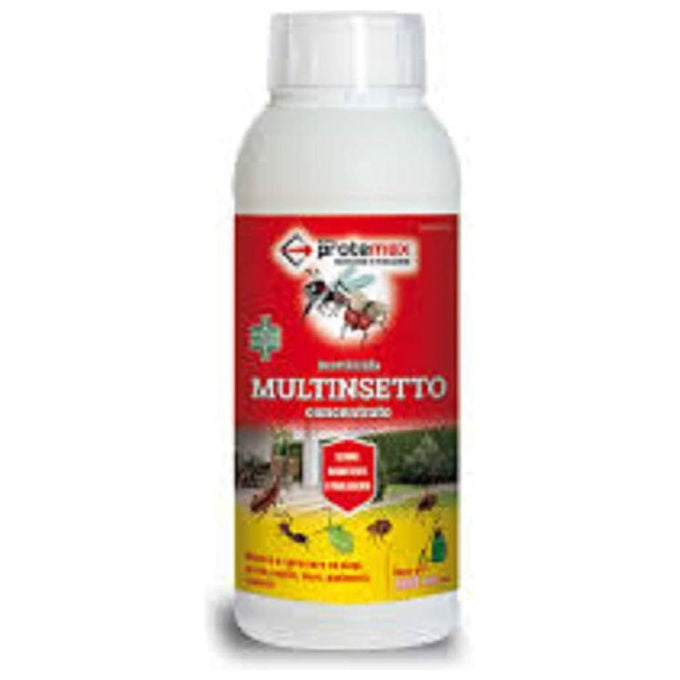 Protemax insetticida concentrato multinsetto, cipermetrina 10%, mosche zanzare blatte zecche, 1 litro, uso interno ed esterno