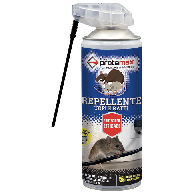 Zapi Protemax, repellente spray per topi e ratti, 400 ml, tecnologia Bite Barrier, canula direzionale, non tossico
