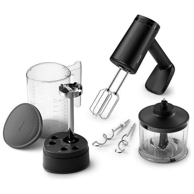 Philips HR3739-00 Serie 5000 Sbattitore manuale 400 W 5 velocita' Turbo fruste coniche ganci impasto colore Nero