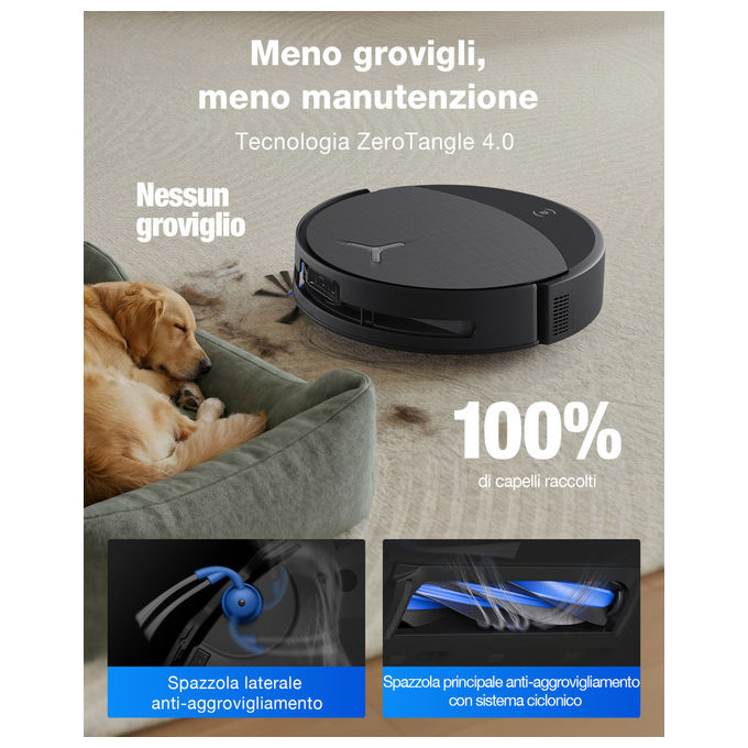 Ecovacs DEEBOT T90 Pro Omni robot aspirapolvere lavapavimenti, 30000 Pa, stazione omni, svuotamento automatico, nero