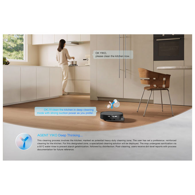 Ecovacs DEEBOT T90 Pro Omni robot aspirapolvere lavapavimenti, 30000 Pa, stazione omni, svuotamento automatico, nero