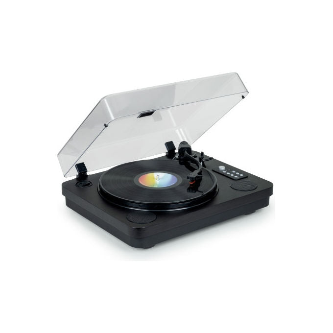 Thomson TT650BT, giradischi Bluetooth con altoparlanti integrati, 33 45 78 giri, registrazione USB, RCA, arresto automatico, nero
